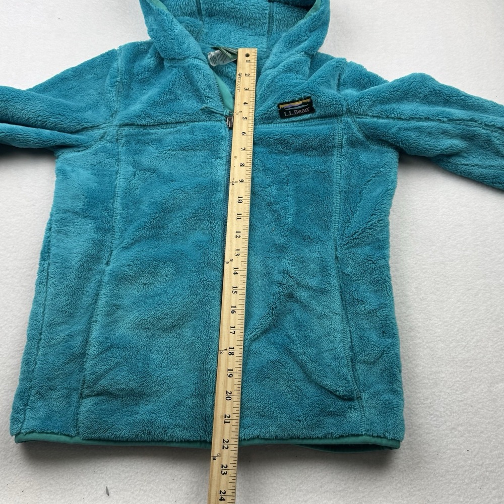LL BEAN Kids L 14-16 Hi-Pile Fleece‎ Blue Full Zip Hooded Fleece Jacket Large - Picture 7 of 10